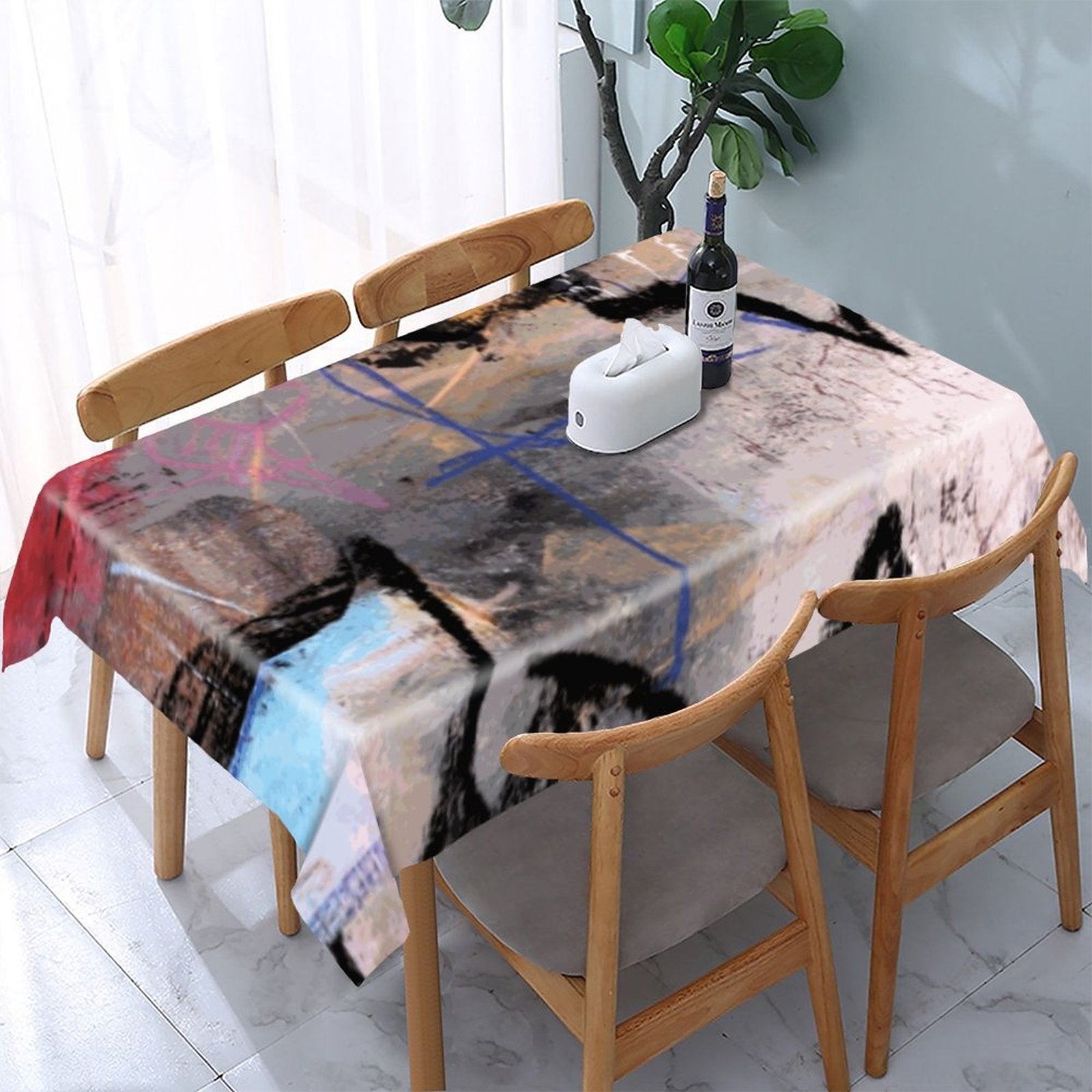 Chalk Dust - Premium Rectangular Tablecloth
