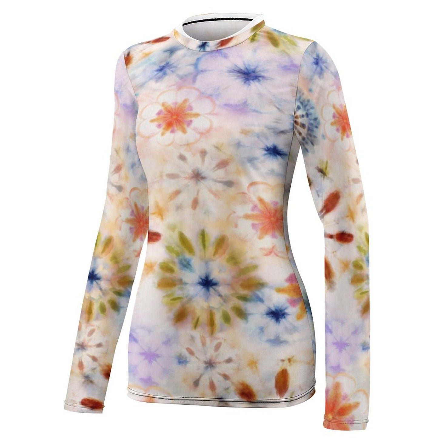 Women's Long Sleeve Sun Protection Shirt-UPF 40 UV Rash Guard for Hiking(All-over Printing)