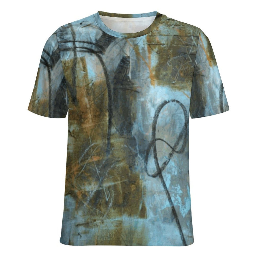 Blue Felt Women's Cotton Crew Neck T-Shirt