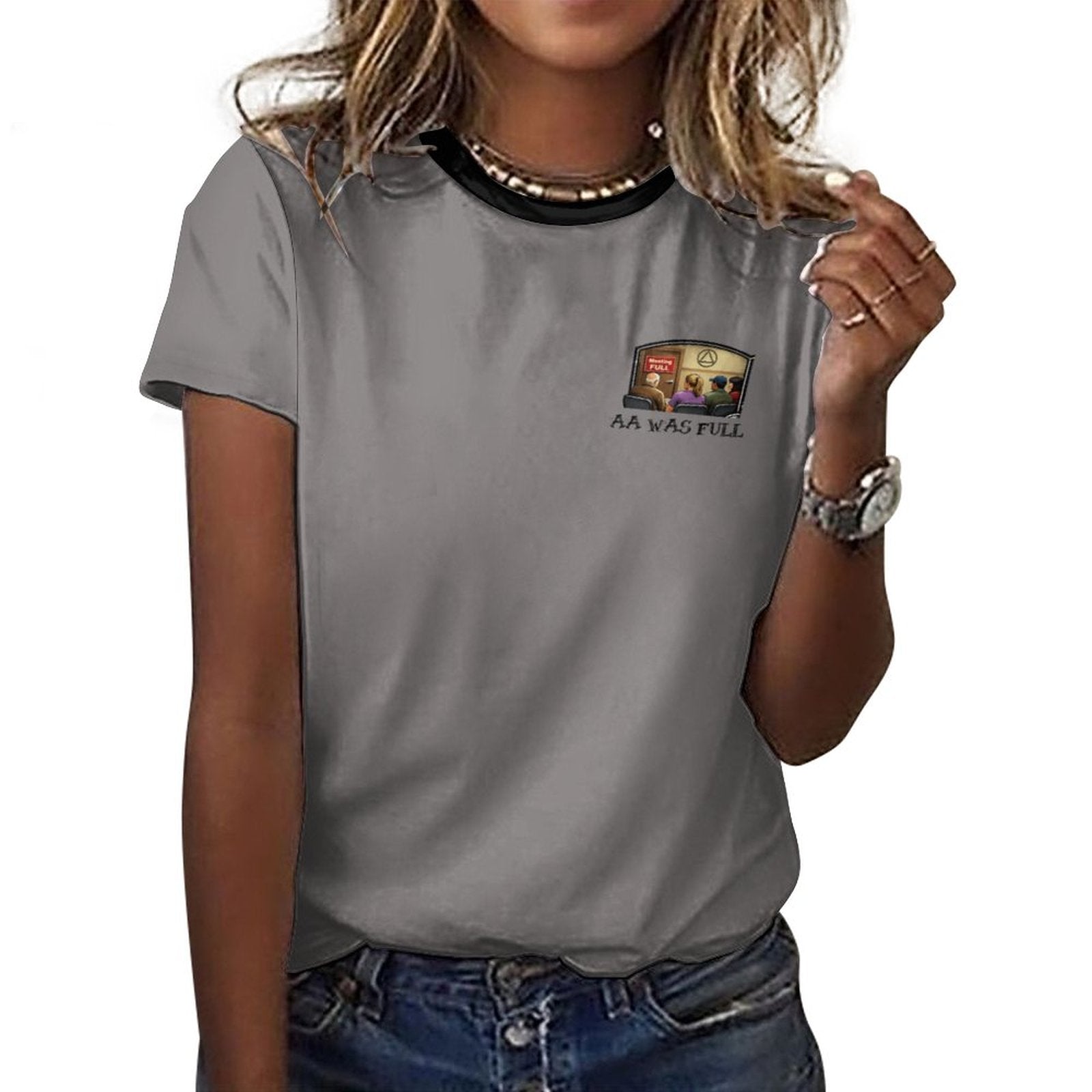 "AA Was Full" Women’s Classic Cotton Short Sleeve T-Shirt – Soft Crewneck Everyday Essential