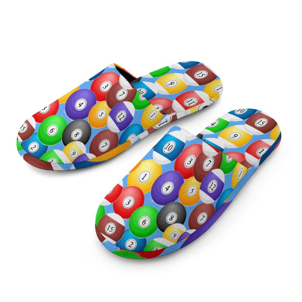 Pool Balls Collection: Men's Flannel Cotton Slippers