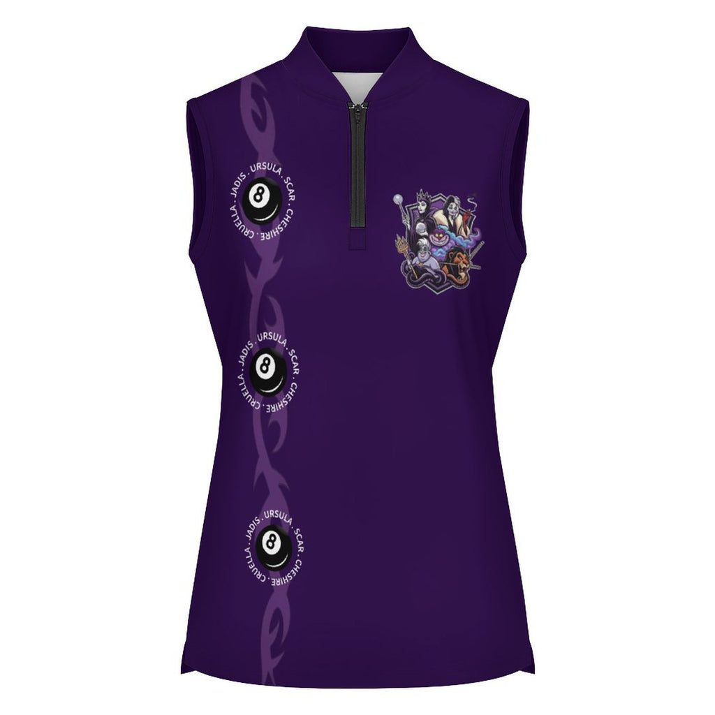 The Villains UPF50+ Women's Sunscreen Golf Tank with zipper