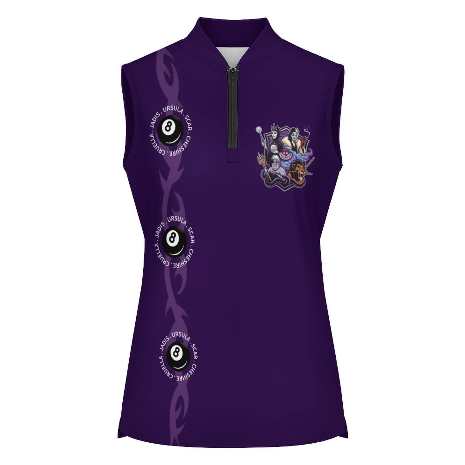 The Villains UPF50+ Women's Sunscreen Golf Tank with zipper
