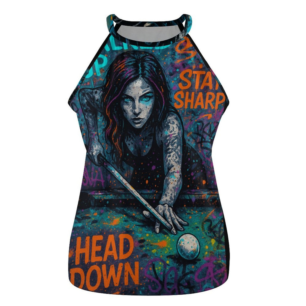"Chalked up" Women’s Billiards Graphic Crewneck Tank Top
