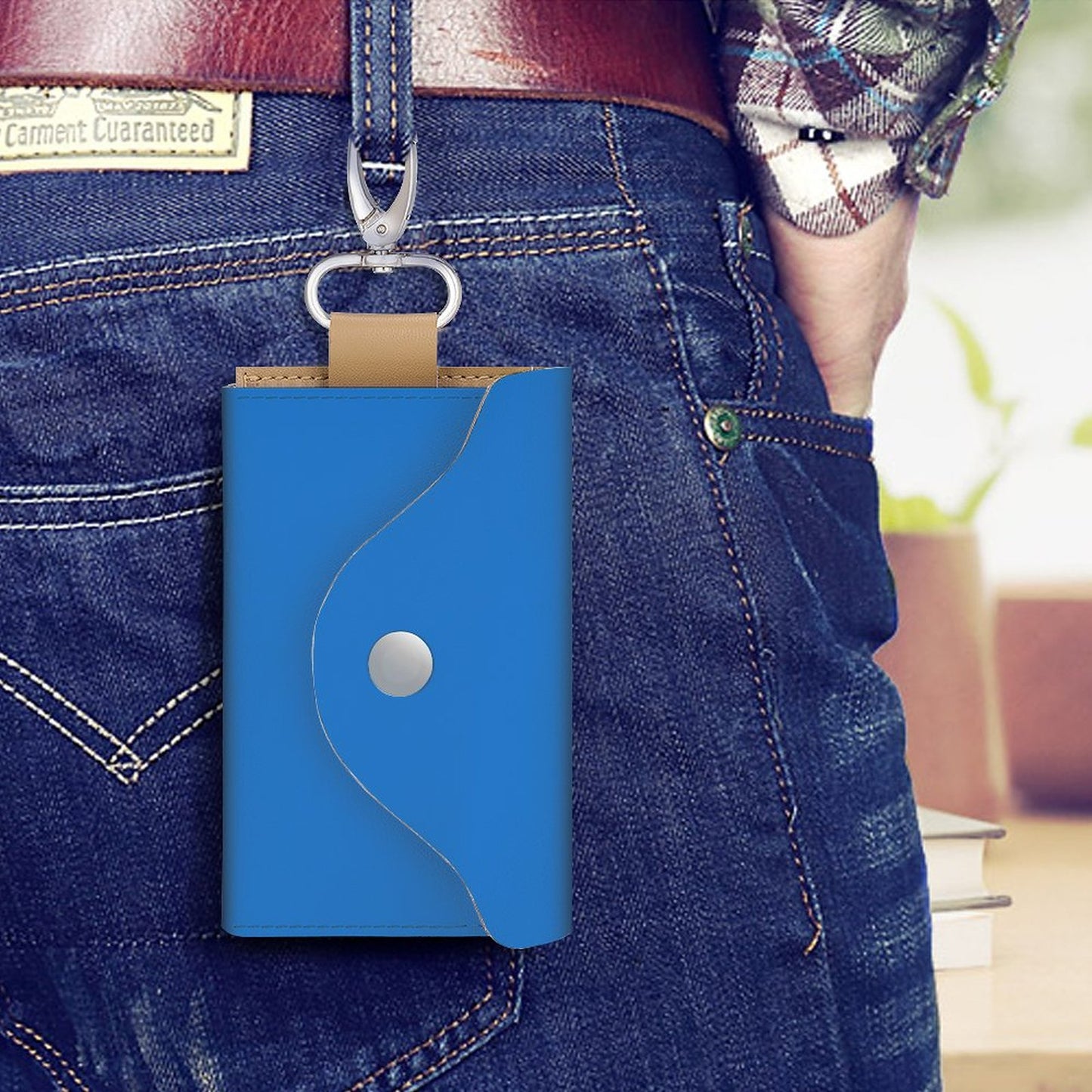 Leather Key Holder Pouch -Committed to Chaos