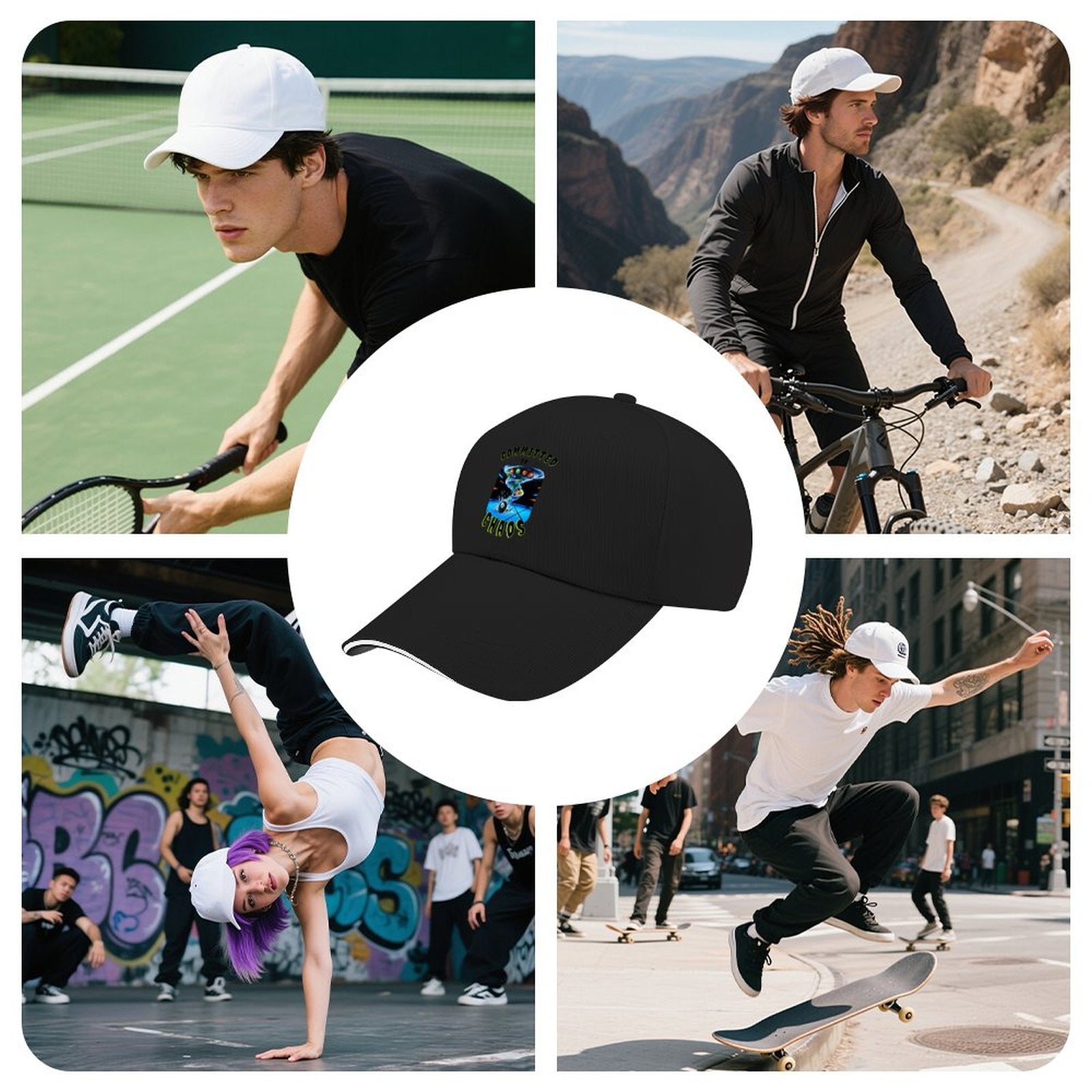 Baseball Cap for Men Women Curved Visor Sandwich