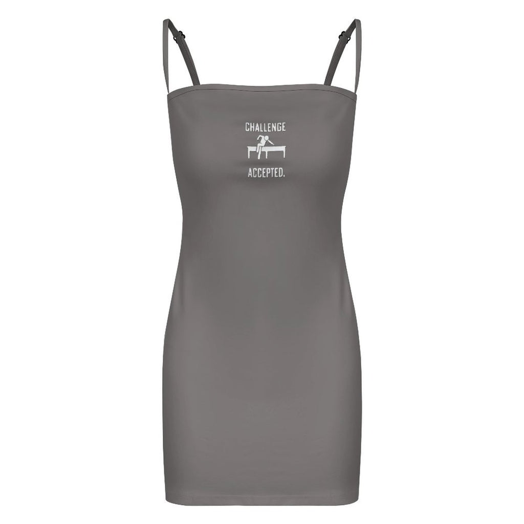 Challenge Accepted - Slim Fit Spaghetti Strap Dress for Women