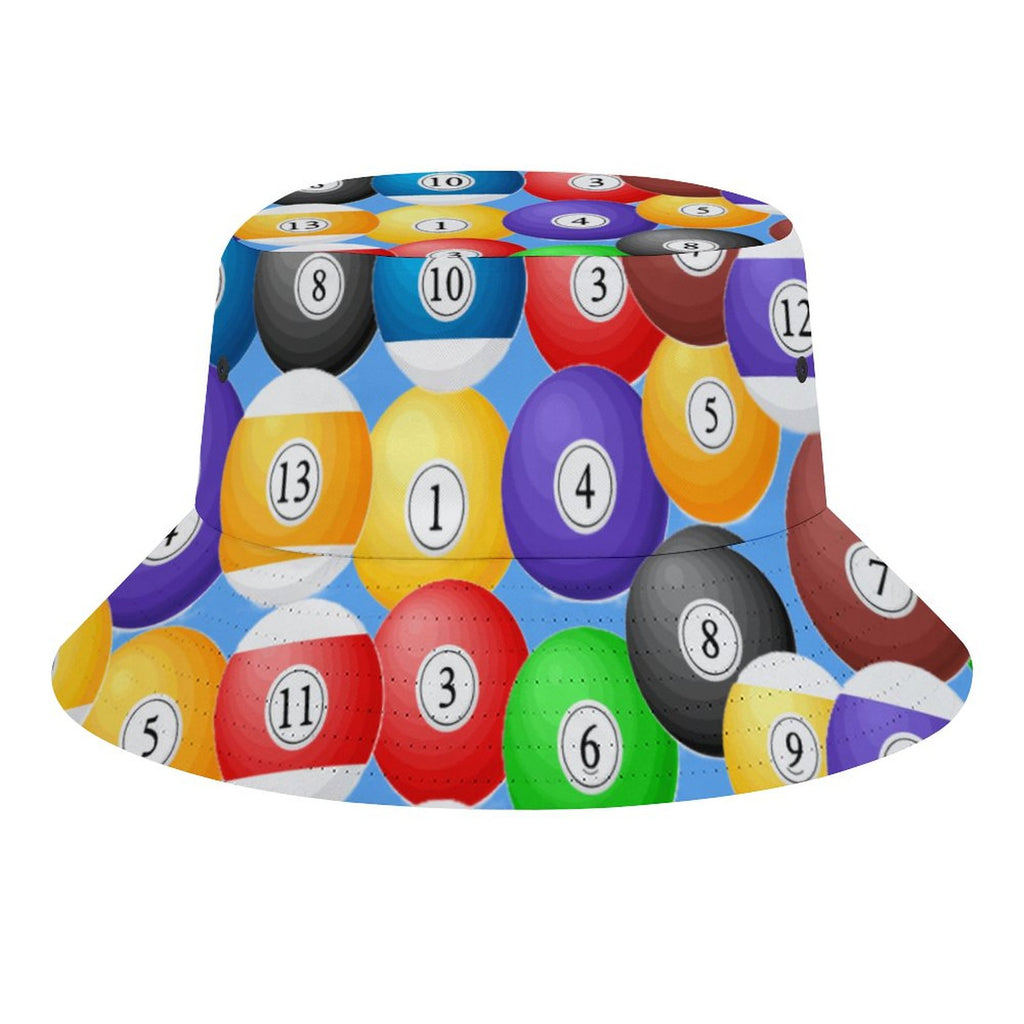 Poolball Adult Bucket Hat – Unisex Billiards Print Sun Hat