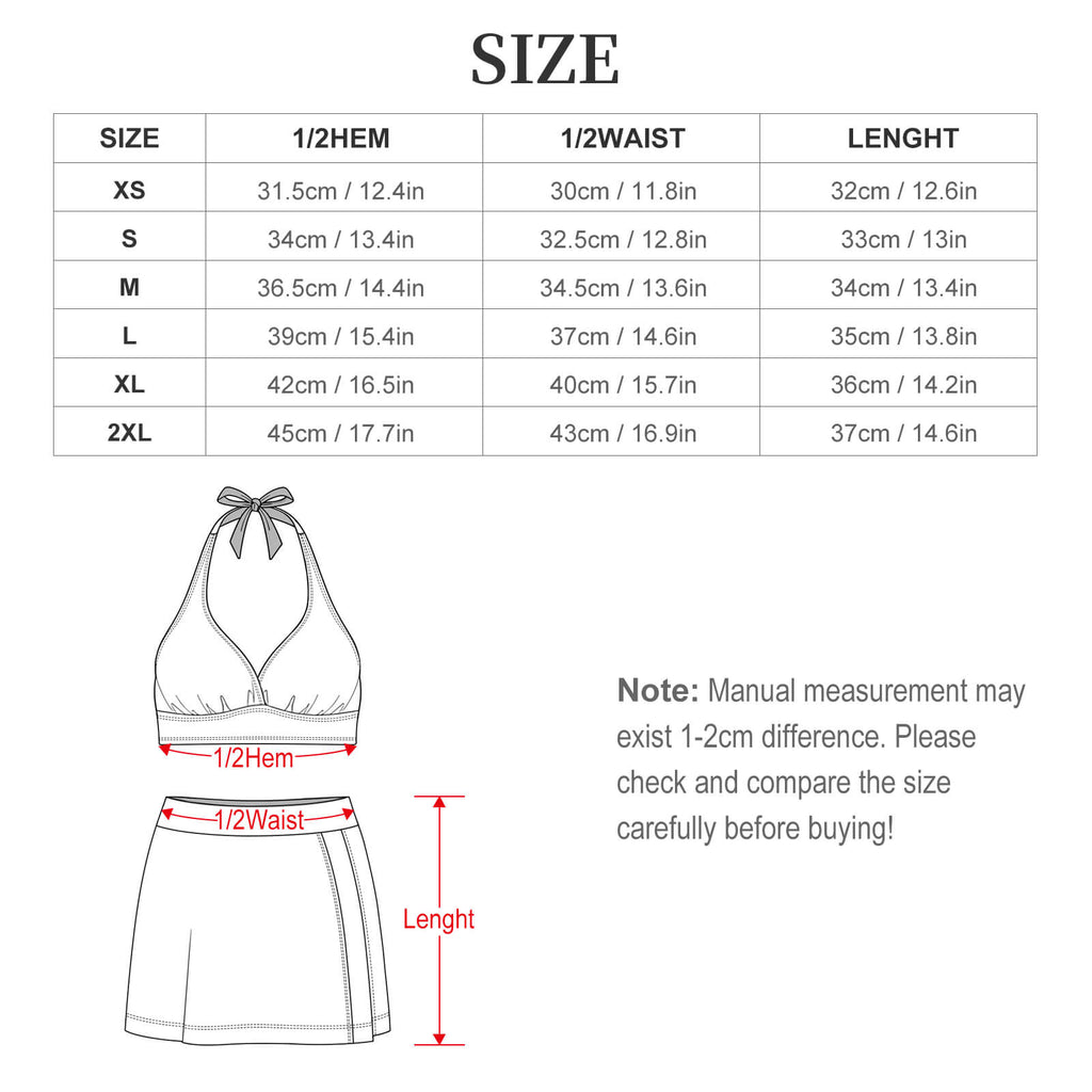 Lace-up Split Skirt Swimsuit Set(All-Over Printing)