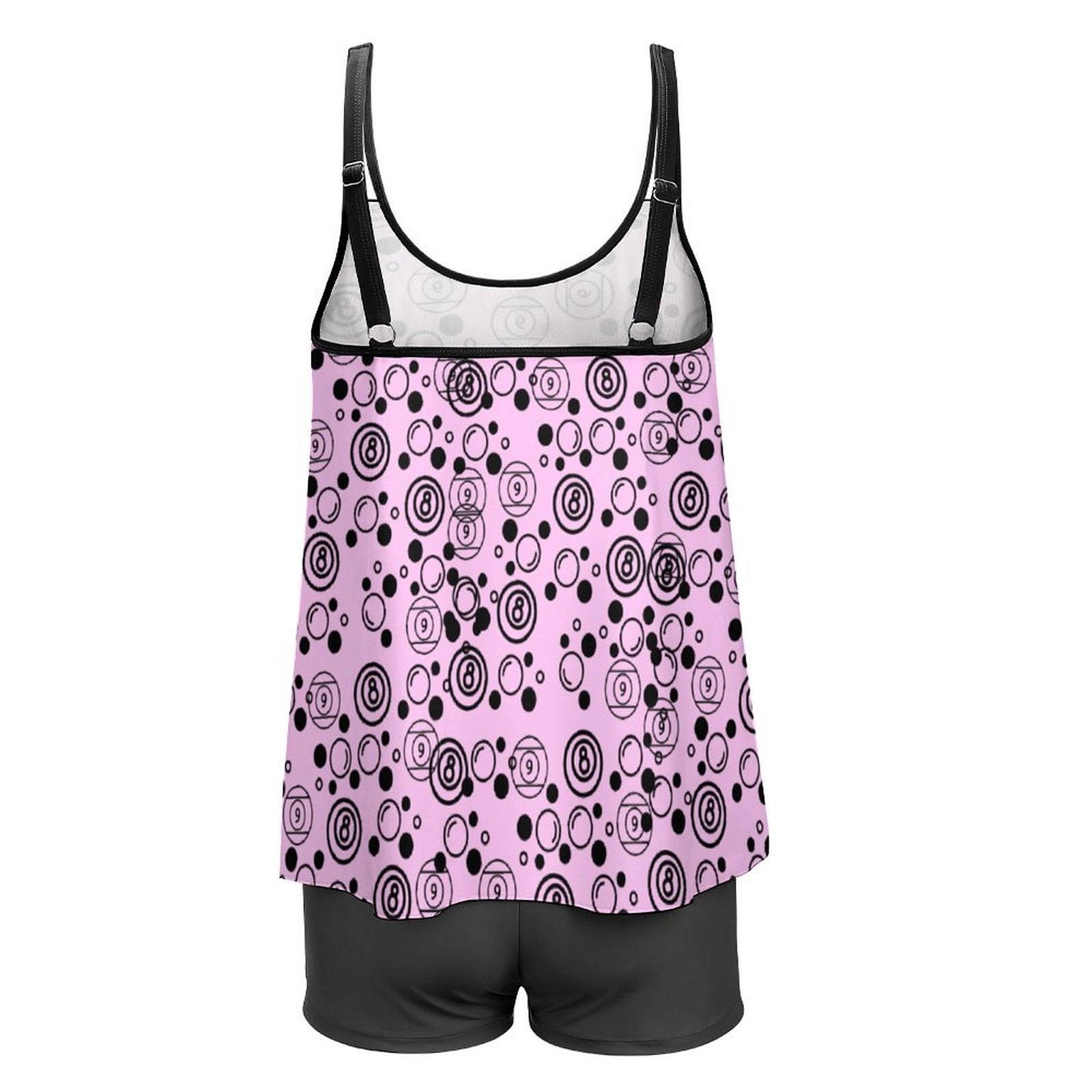 Bubbles and Billiards - Plus Size Women Tankini 2-Piece Swimsuit