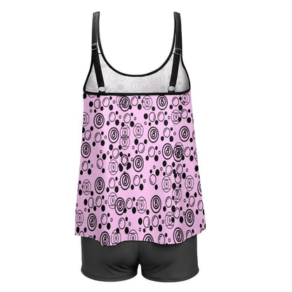 Bubbles and Billiards - Plus Size Women Tankini 2-Piece Swimsuit