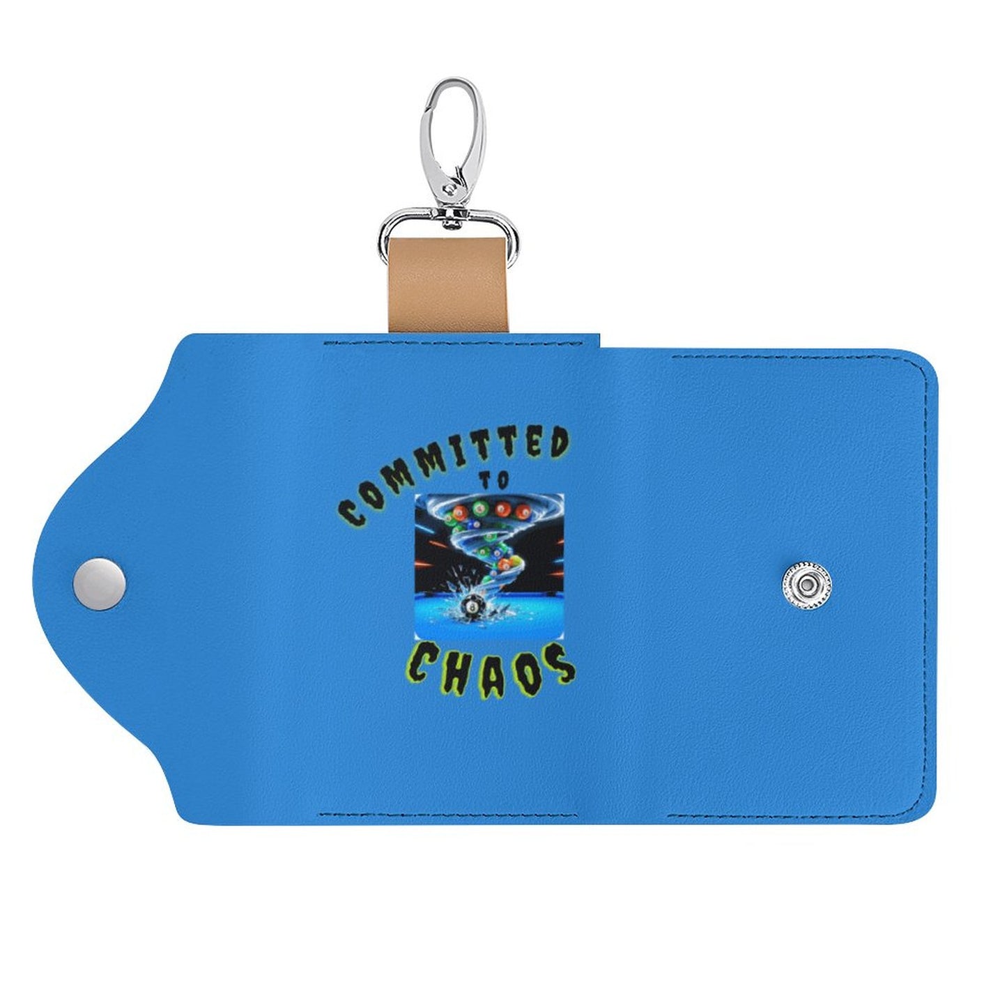 Leather Key Holder Pouch -Committed to Chaos