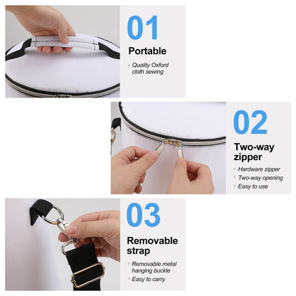 Round Collapsible Insulated Cooler Bag with Shoulder Strap(All-Over Printing)