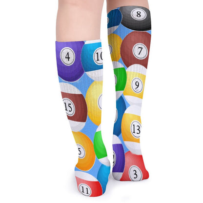 Pool Ball Collection:  Unisex Tube Socks - One Size