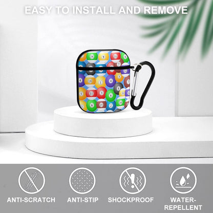 Poolballs AirPods Case – Protective PC Cover with Keychain (AirPods 1 & 2)