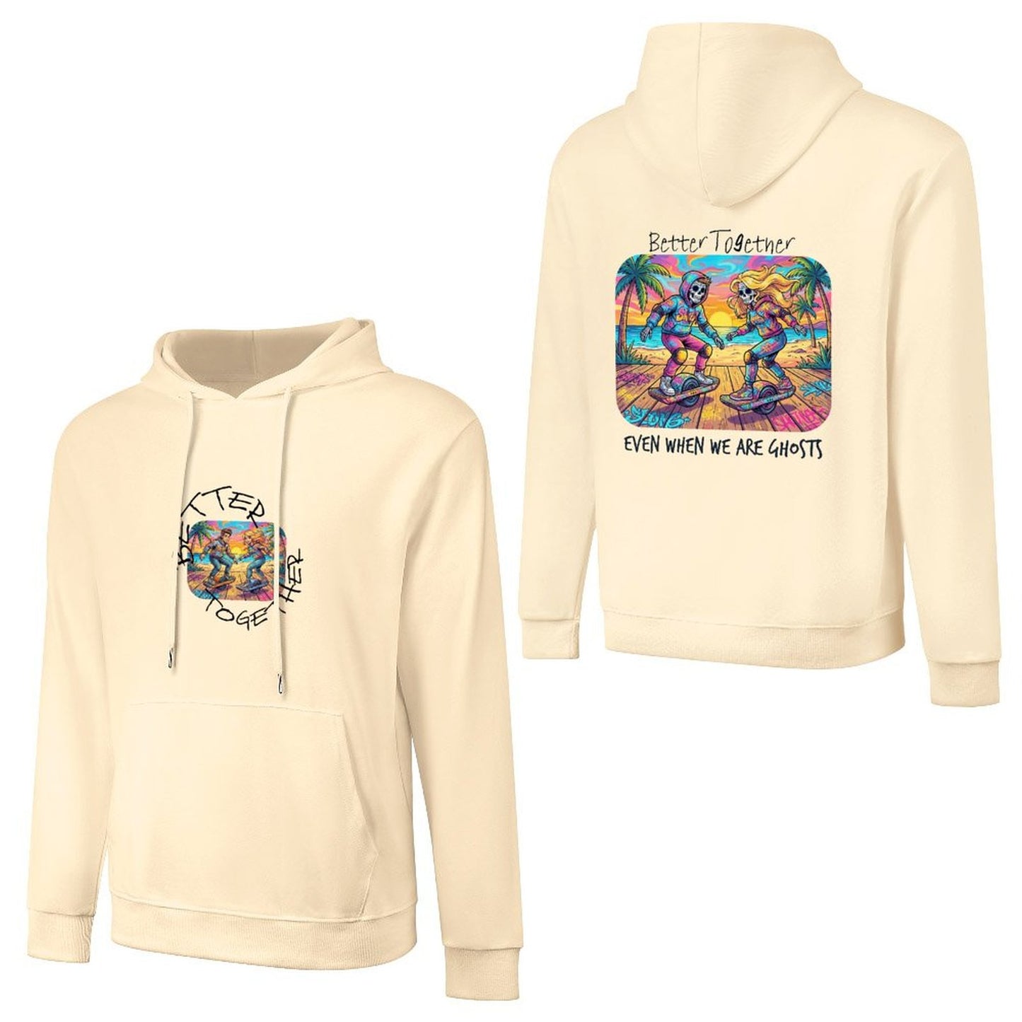 One  Wheel Love.  Cotton Hoodie with Pocket