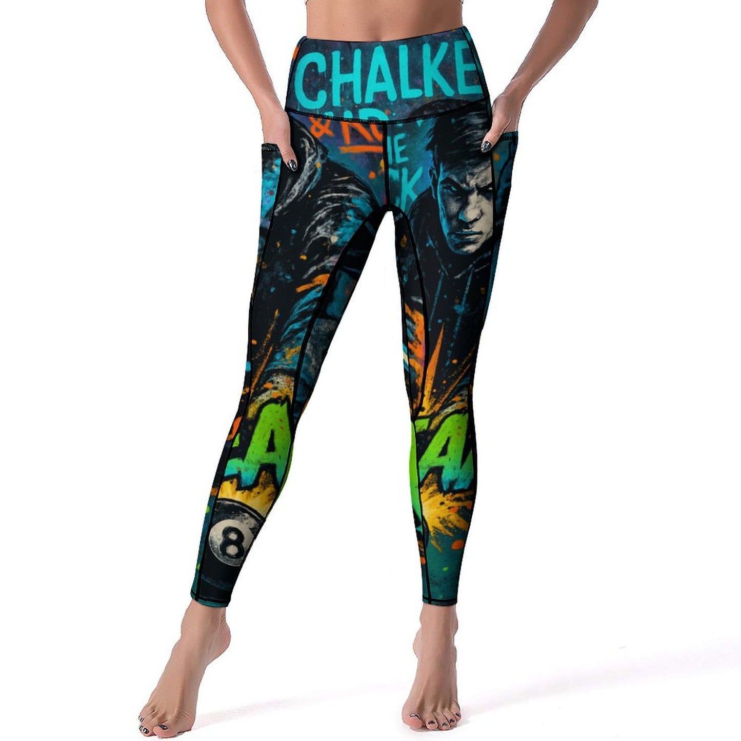Custom Print Patterned Yoga Pants with 2 Pockets (All-Over Printing)