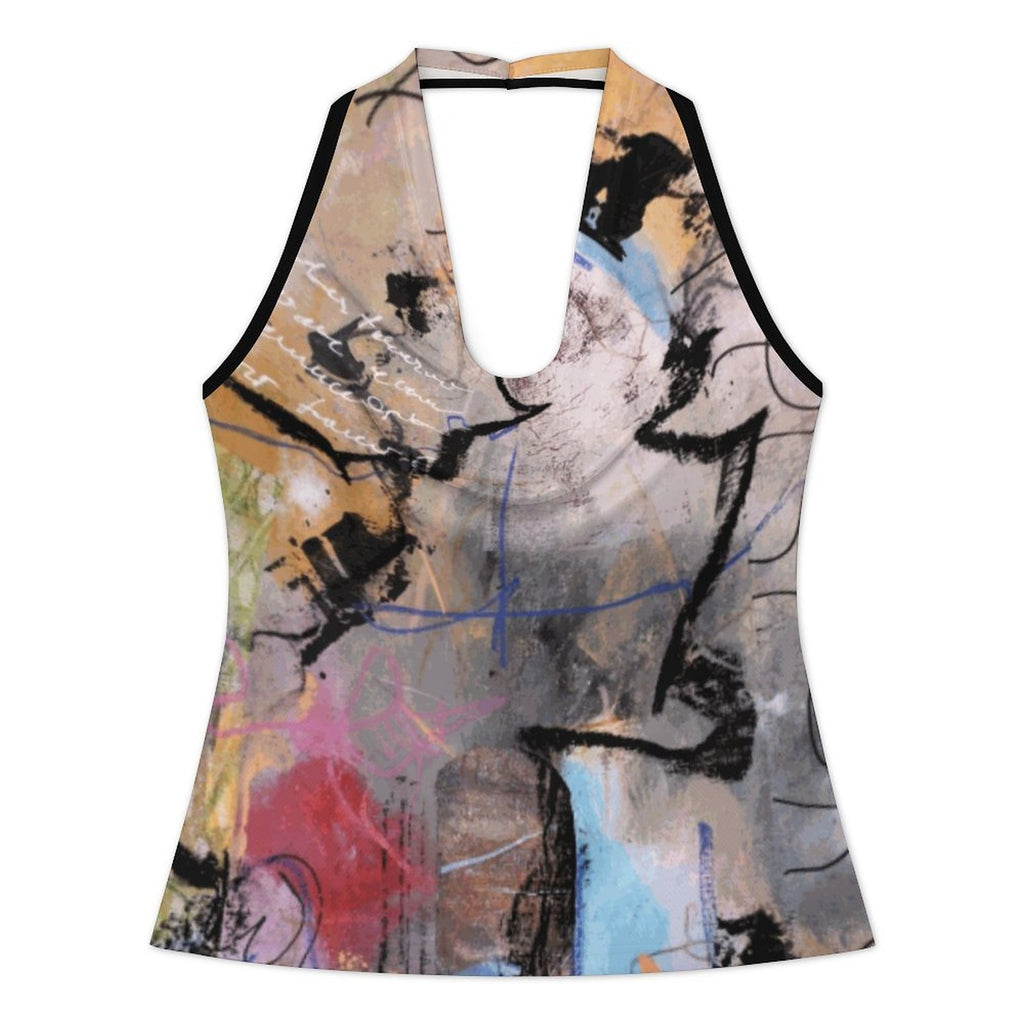 City Collection - Women's Draped Halter Tank Top