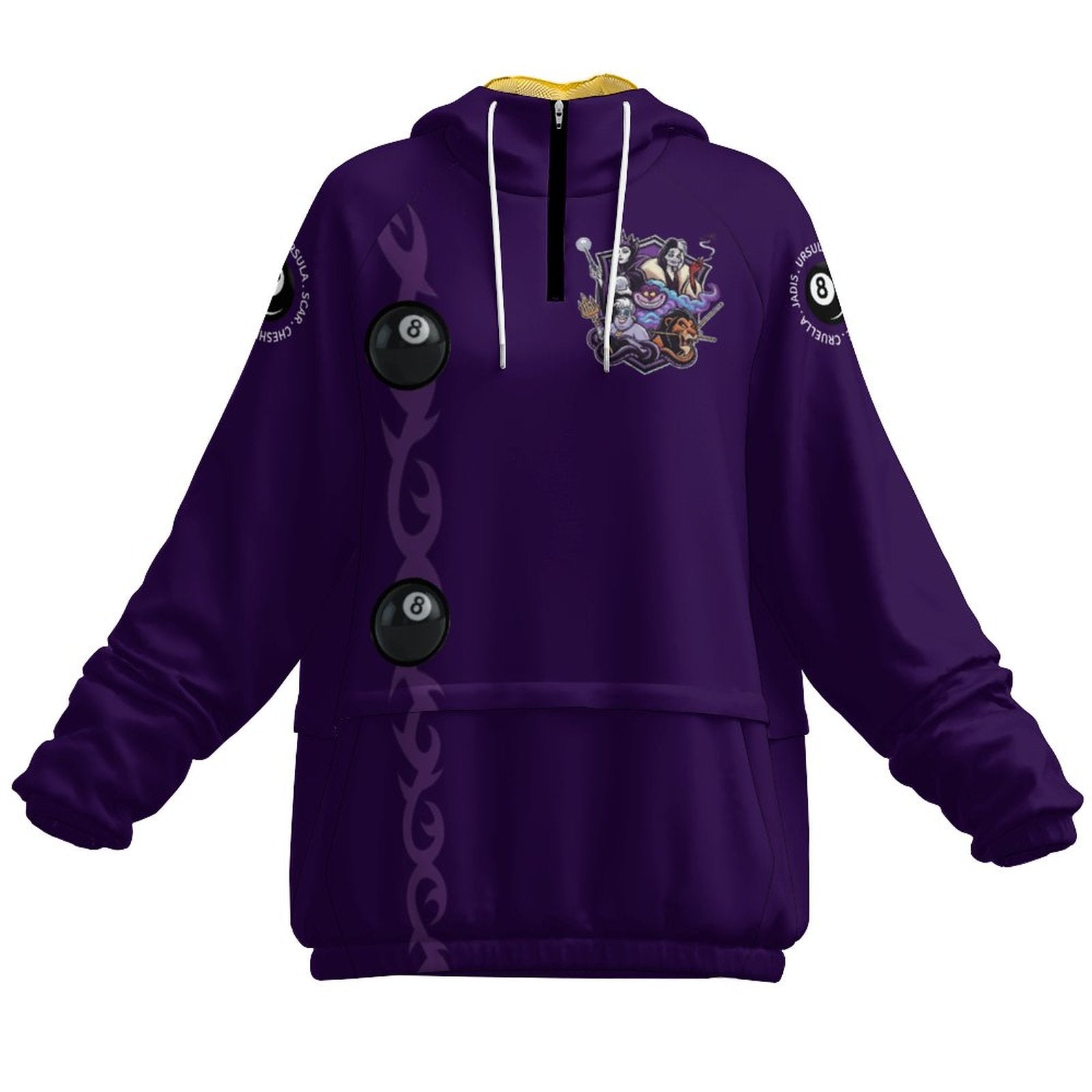 The Villains Double-Layered Hoodie with Pockets and Zipper