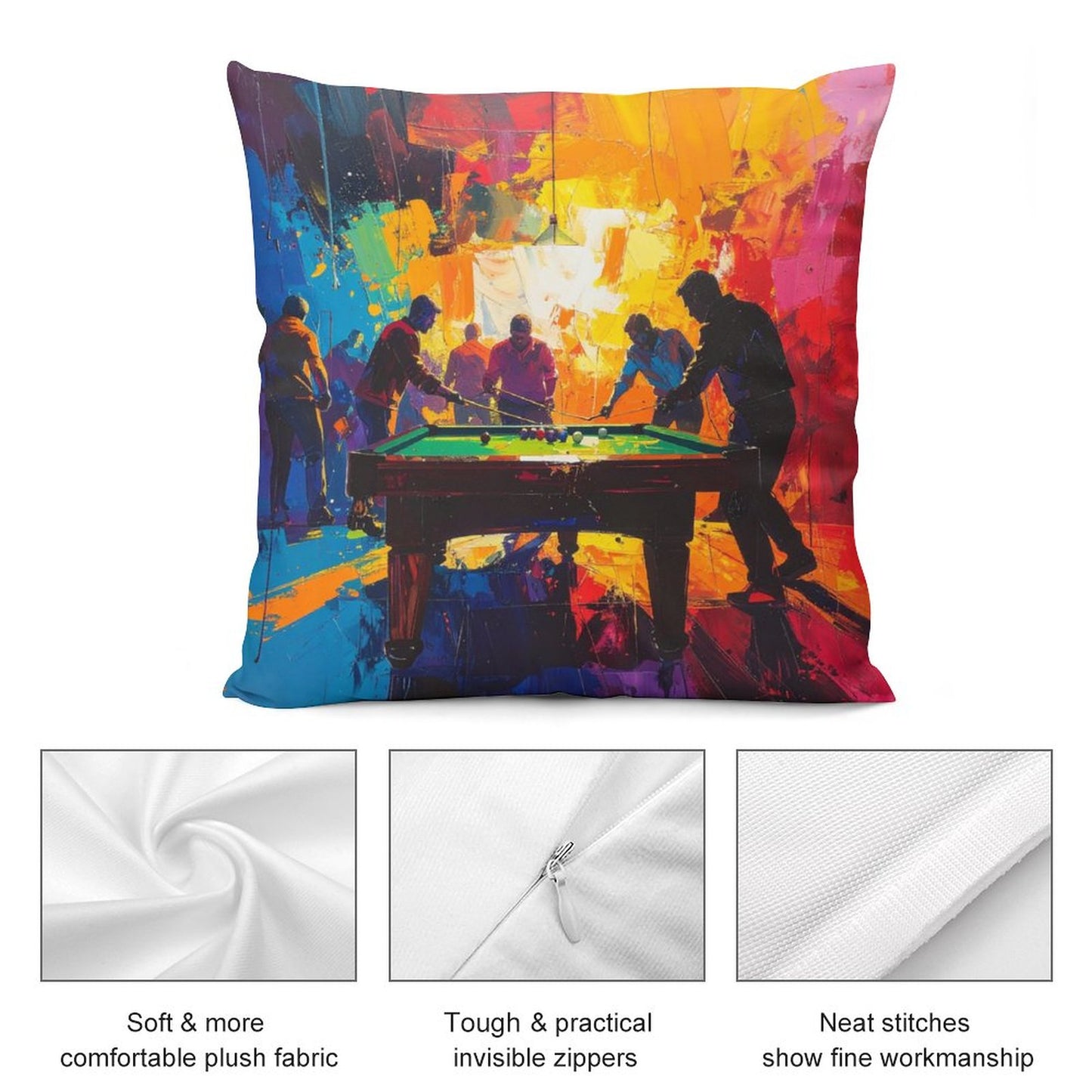 Short Plush Pillow Cover(Dual-sided Printing)