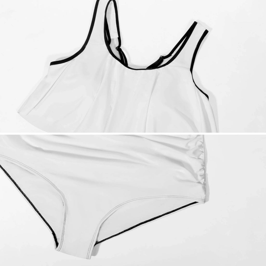 Plus Size Women's Two piece Swimsuit with Tankini(All-Over Printing)