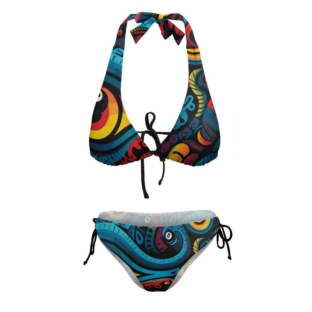 Two Piece Halter Swimsuit(All-Over Printing)