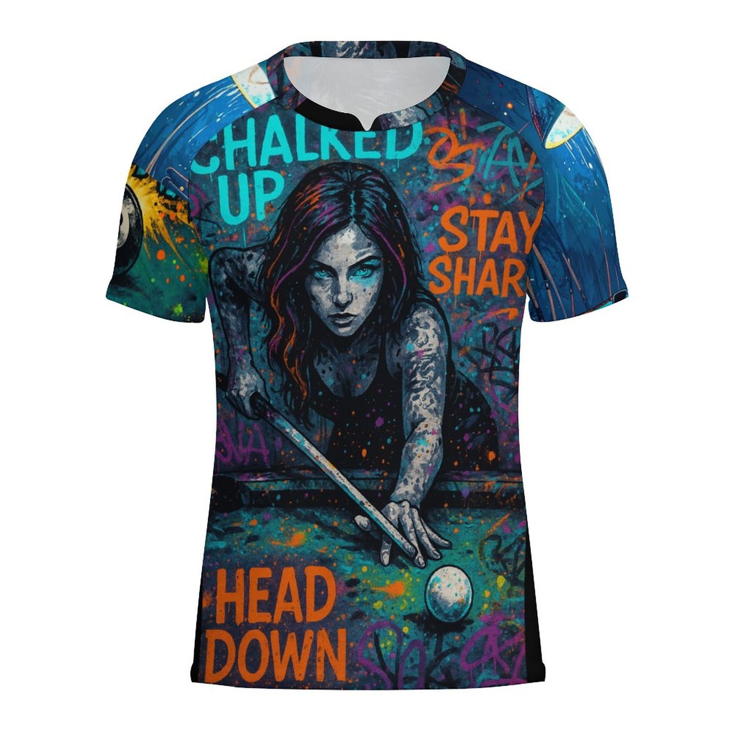 “Chalked Up” Ice Silk Pool Player Shirt – UPF 50+ Quick-Dry Performance Wear