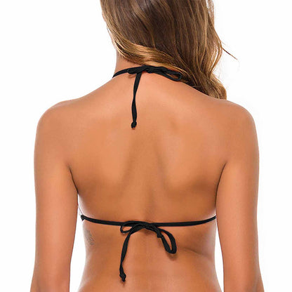 Chalked Up Halter Tie Front Bikini Top