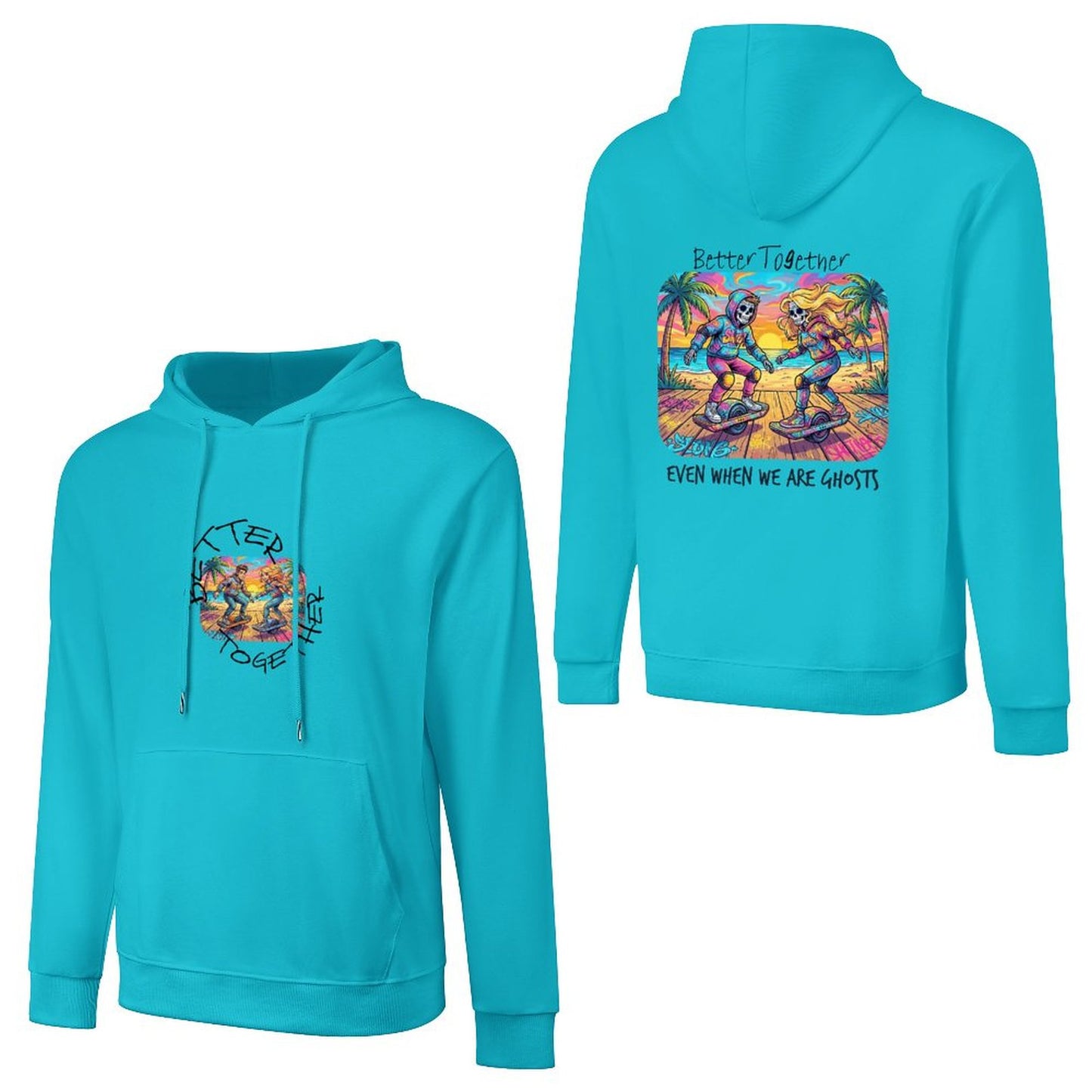 One  Wheel Love.  Cotton Hoodie with Pocket