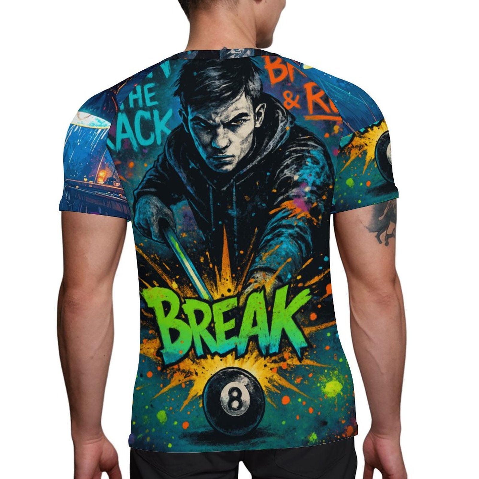 “Chalked Up” Ice Silk Pool Player Shirt – UPF 50+ Quick-Dry Performance Wear