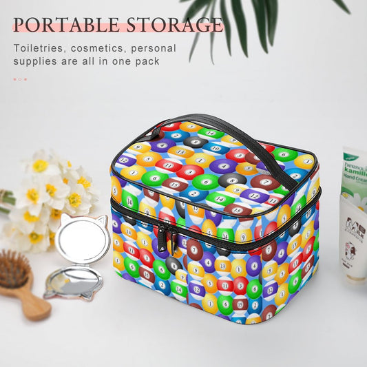 Pool Balls Collection:  Make-up bag with Pool Ball Pattern