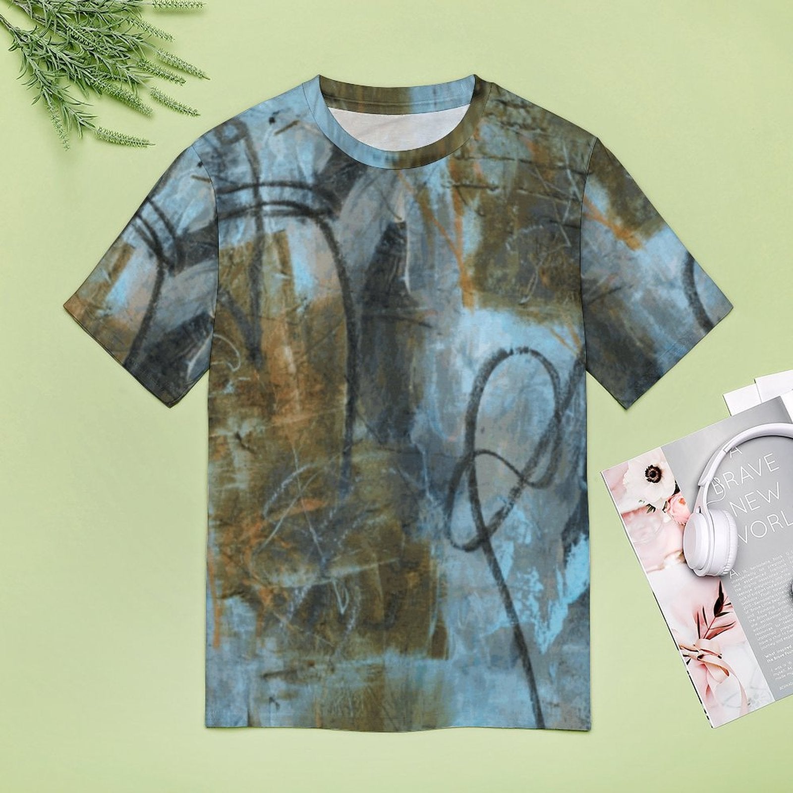 Blue Felt Women's Cotton Crew Neck T-Shirt