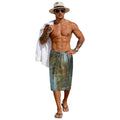 Blue Felt Men's Button Up Cover-up