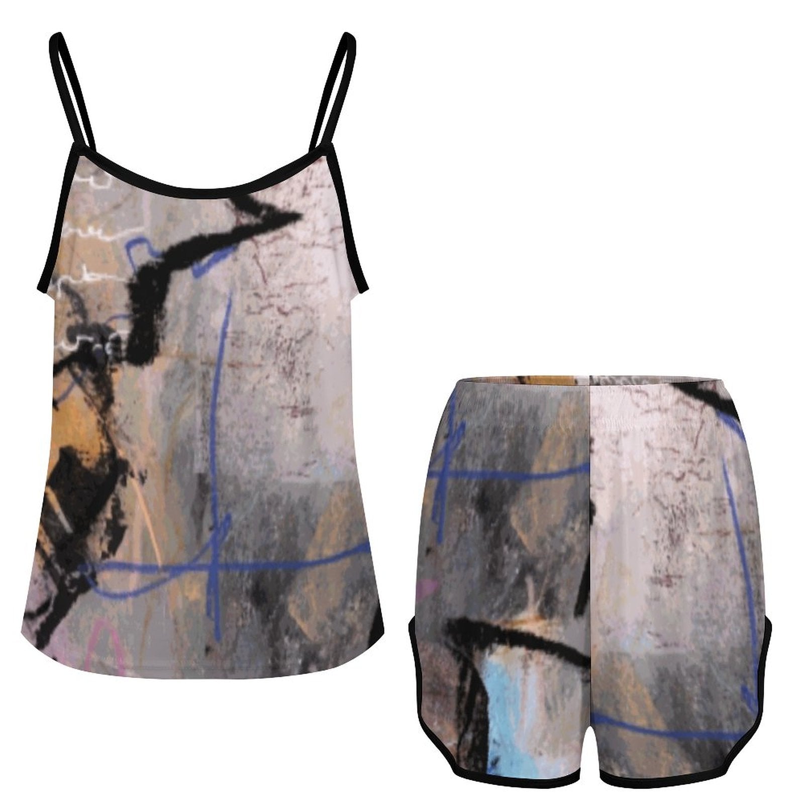 City Collection - Women's Ice Silk Camisole Pajama Set