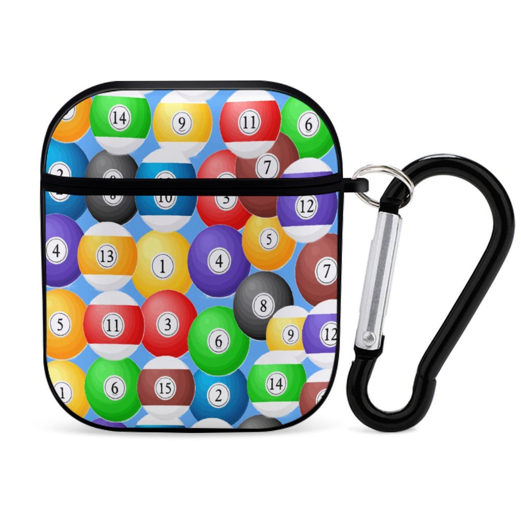 Poolballs AirPods Case – Protective PC Cover with Keychain (AirPods 1 & 2)