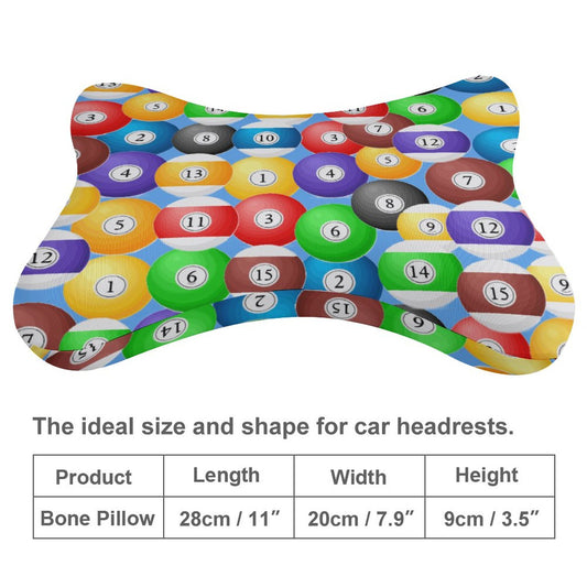 Poolball Car Headrest Pillow Set – Memory Foam Neck Support Cushions (2PCS)