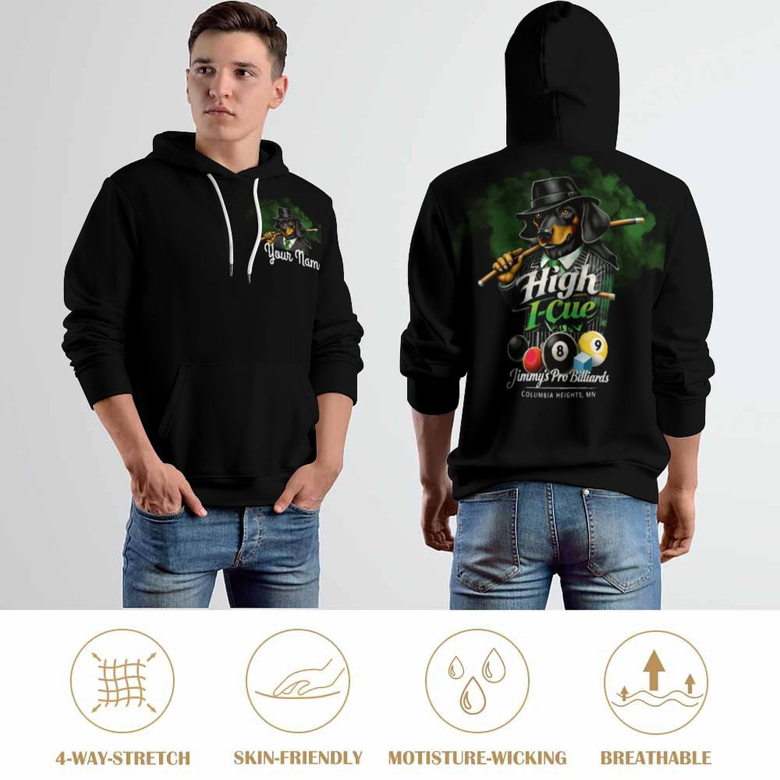High I-Cue MN  Cool Unisex Hoodie with Double-layer Cap