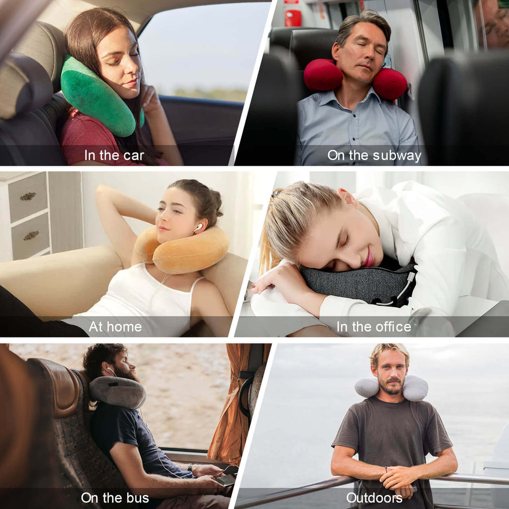 Poolball Memory Foam Neck Pillow – Travel & Car Support Cushion