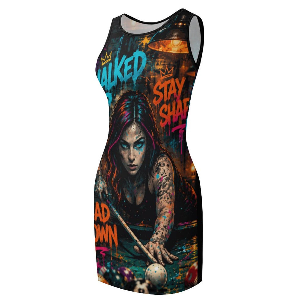 Chalked Up Sleeveless Ladies Tank Dress