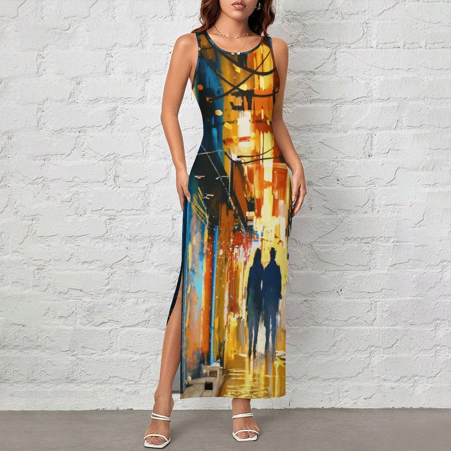 City Stroll Summer Ankle length sleeveless Dress