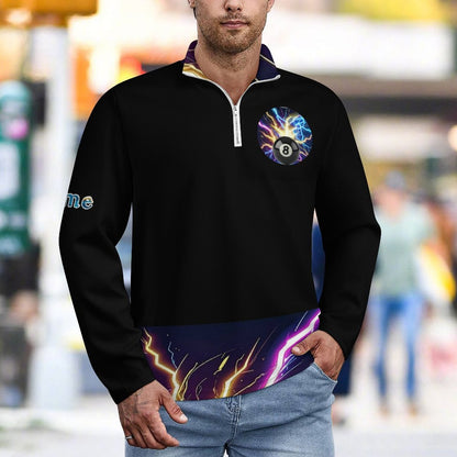 Frankenstein Men's Zip Polo Sweatshirt