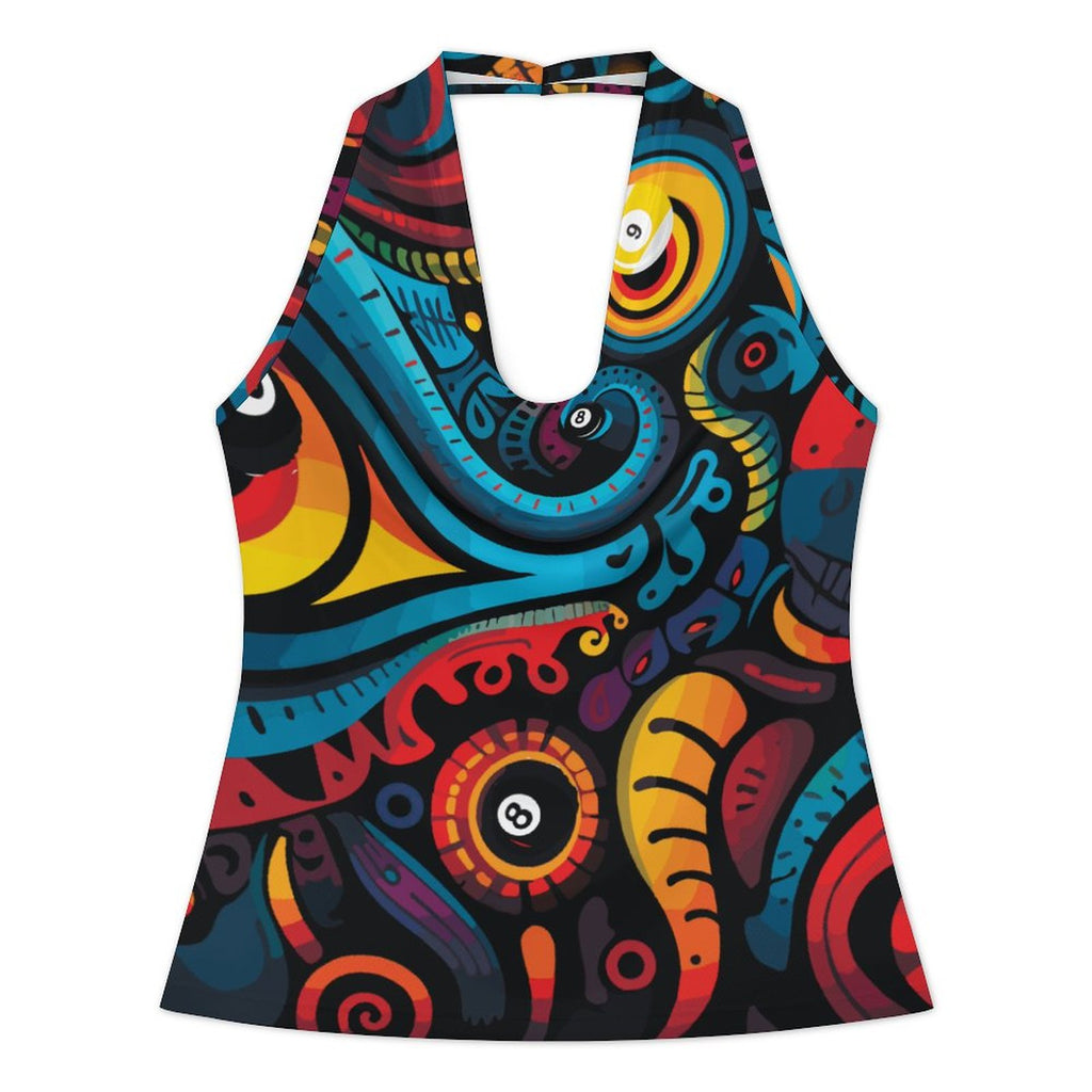 180gsm Women's Halter Tank Top(All-Over Printing)