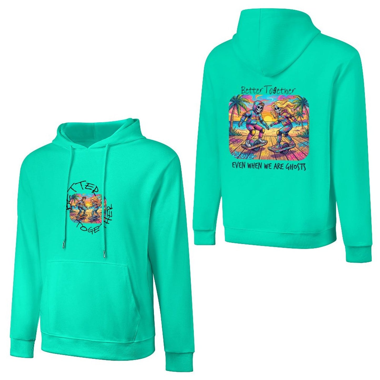 One  Wheel Love.  Cotton Hoodie with Pocket