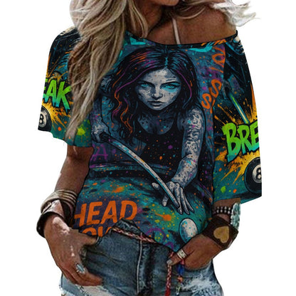 Chalked Up  Women’s Off the Shoulder Half-Sleeve T-shirt