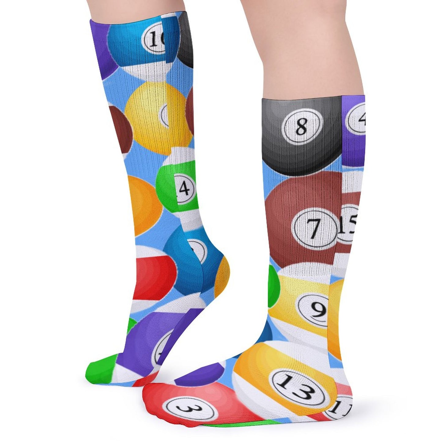 Pool Ball Collection:  Unisex Tube Socks - One Size