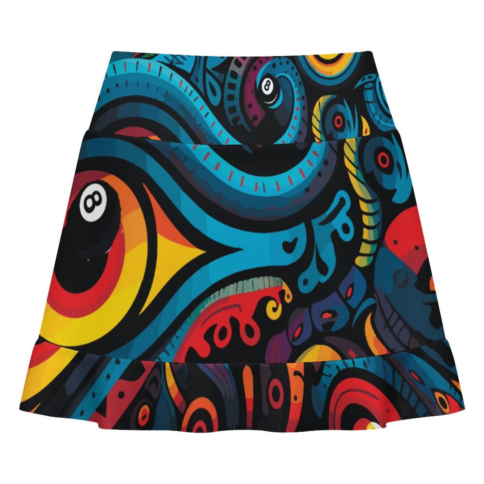 180gsm Ruffled Yoga Skort with Pockets(All-Over Printing)