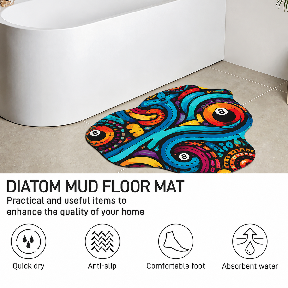 Dead Stroke Irregular Floor Mat