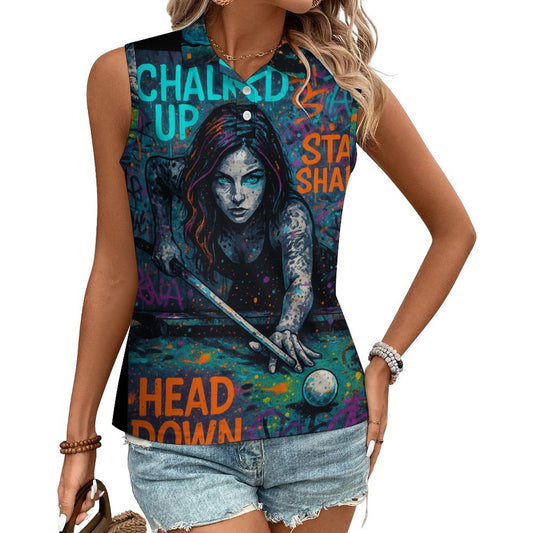 Chalked Up Women's Sleeveless Polo Shirt