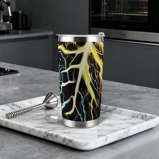 Electrifying 20oz Silver Rim Car Cup