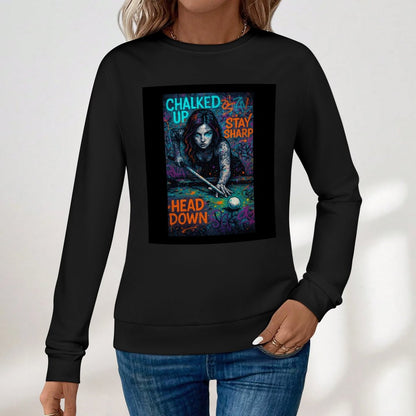 Chalked Up Women’s Printed Cotton Sweatshirt – Front Graphic